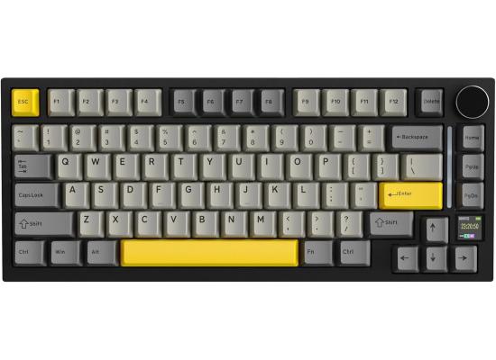 ATTACK SHARK X820 Ultra 75% Wireless Gaming Mechanical Keyboard Hot-Swappable Gasket Mount RGB Backlit BT/2.4G/Wired Custom Keyboard with Smart TFT Display&Knob QMK Driver-Star Black&Gift Switch