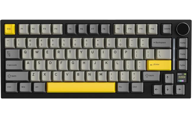 ATTACK SHARK X820 Ultra 75% Wireless Gaming Mechanical Keyboard Hot-Swappable Gasket Mount RGB Backlit BT/2.4G/Wired Custom Keyboard with Smart TFT Display&Knob QMK Driver-Star Black&Gift Switch