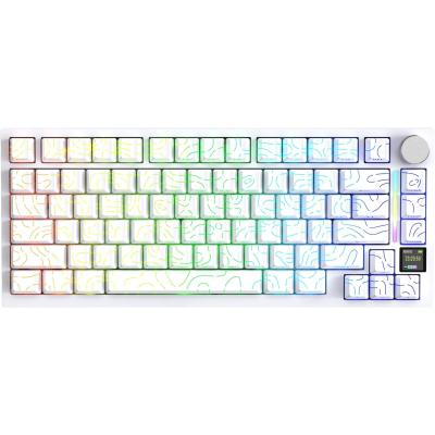 ATTACK SHARK X820 Ultra 75% Wireless Gaming Mechanical Keyboard Hot-Swappable Gasket Mount RGB Backlit BT/2.4G/Wired Custom Keyboard with Smart TFT Display&Knob QMK Driver-White Contour&Gift Switch