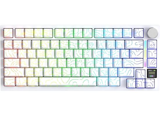 ATTACK SHARK X820 Ultra 75% Wireless Gaming Mechanical Keyboard Hot-Swappable Gasket Mount RGB Backlit BT/2.4G/Wired Custom Keyboard with Smart TFT Display&Knob QMK Driver-White Contour&Gift Switch