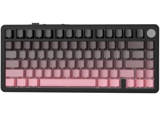 ATTACK SHARK X85 Wireless Mechanical Gaming Keyboard with Knob,Hot Swap,BT/2.4GHz/USB-C,Side Print PBT Keycaps,Gasket,RGB,Coiled Cable,Linear White Jade Switch for Win/PC/MAC, (BlackBerry)