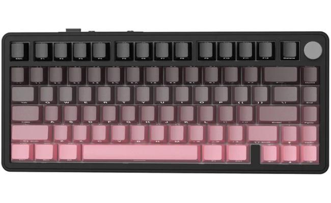 ATTACK SHARK X85 Wireless Mechanical Gaming Keyboard with Knob,Hot Swap,BT/2.4GHz/USB-C,Side Print PBT Keycaps,Gasket,RGB,Coiled Cable,Linear White Jade Switch for Win/PC/MAC, (BlackBerry)