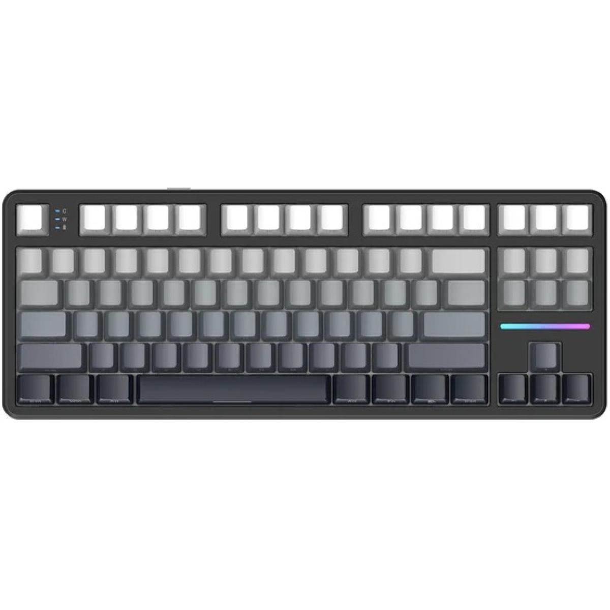 ATTACK SHARK X87 Wireless Tri-Mode Mechanical Gaming Keyboard - Hot Swappable RGB, Gasket Mount, Pre-Lubed Linear Switches, Side-Printed PBT Keycaps (TKL 87-Key, Moon Light)