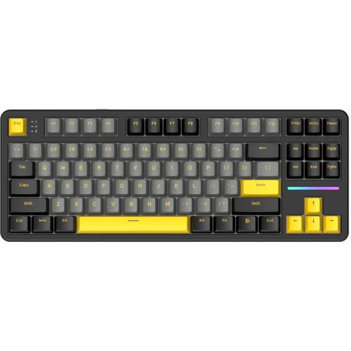 ATTACK SHARK X87 Wireless Mechanical Keyboard,75% TKL Custom Hot Swappable,Gasket Mount Gaming Keyboard,PBT Keycaps,Pre-lubed Strawberry Switches,2.4GHz/USB-C/BT RGB Backlit Keyboard(Star Black)