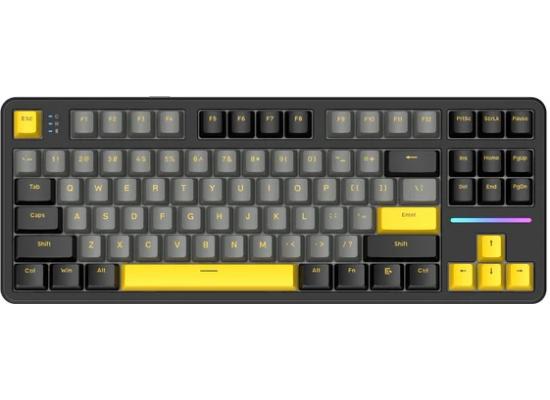 ATTACK SHARK X87 Wireless Mechanical Keyboard,75% TKL Custom Hot Swappable,Gasket Mount Gaming Keyboard,PBT Keycaps,Pre-lubed Strawberry Switches,2.4GHz/USB-C/BT RGB Backlit Keyboard(Star Black)