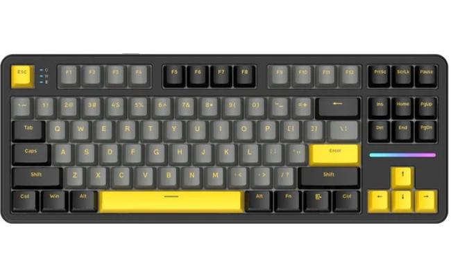 ATTACK SHARK X87 Wireless Mechanical Keyboard,75% TKL Custom Hot Swappable,Gasket Mount Gaming Keyboard,PBT Keycaps,Pre-lubed Strawberry Switches,2.4GHz/USB-C/BT RGB Backlit Keyboard(Star Black)