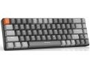 ZIYOULANG K68 Wireless (Dual Mode 2.4GHz + Bluetooth 5.0) 60% Compact Modular Mechanical Gaming Keyboard, 68 Keys Hot Swappable, AAA Battery, Blue Switch-Gray