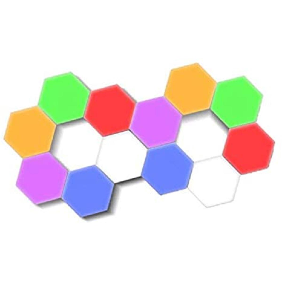 Hexagonal RGB MultiColor Wall Led Light, Usb Power Supply, App Controlled, (6 Tiles)
