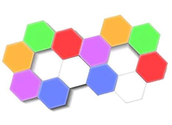 Hexagonal RGB MultiColor Wall Led Light, Usb Power Supply, App Controlled, (6 Tiles)