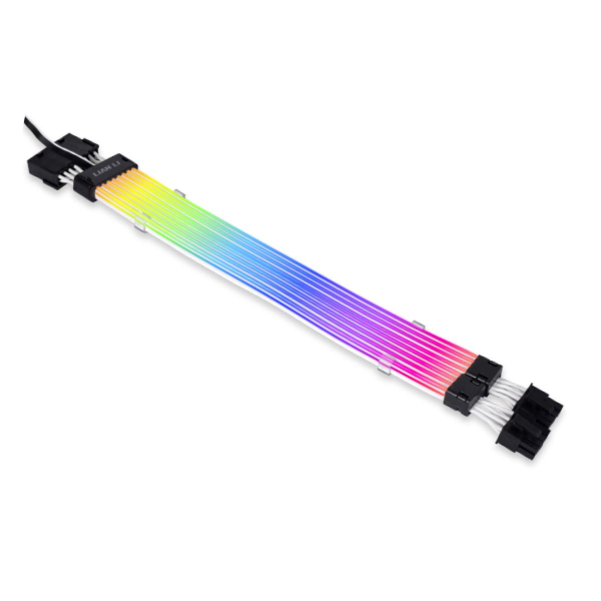 LIAN LI Strimer Plus V2-Slim ARGB PSU (8+8) PIN EXtension Connector Cable w/ Separated Header & MB ARGB 3-PIN Cable Adaptor