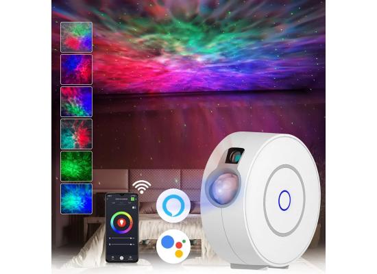Atmosphere LED Smart Star Projector, Smart APP Control, Wifi 2.4GHz, Voice Control, Flexible Timing, Colorful Nebula Colors, For Home, Bedroom, Home Theater, Gaming Room