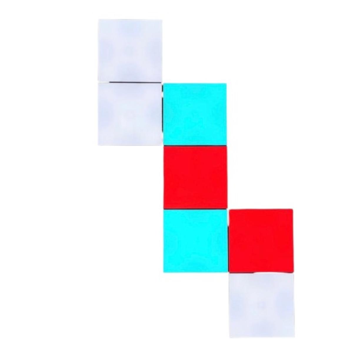 Square RGB MultiColor Wall Led Light, Usb Power Supply , App Controlled, (6 Tiles)