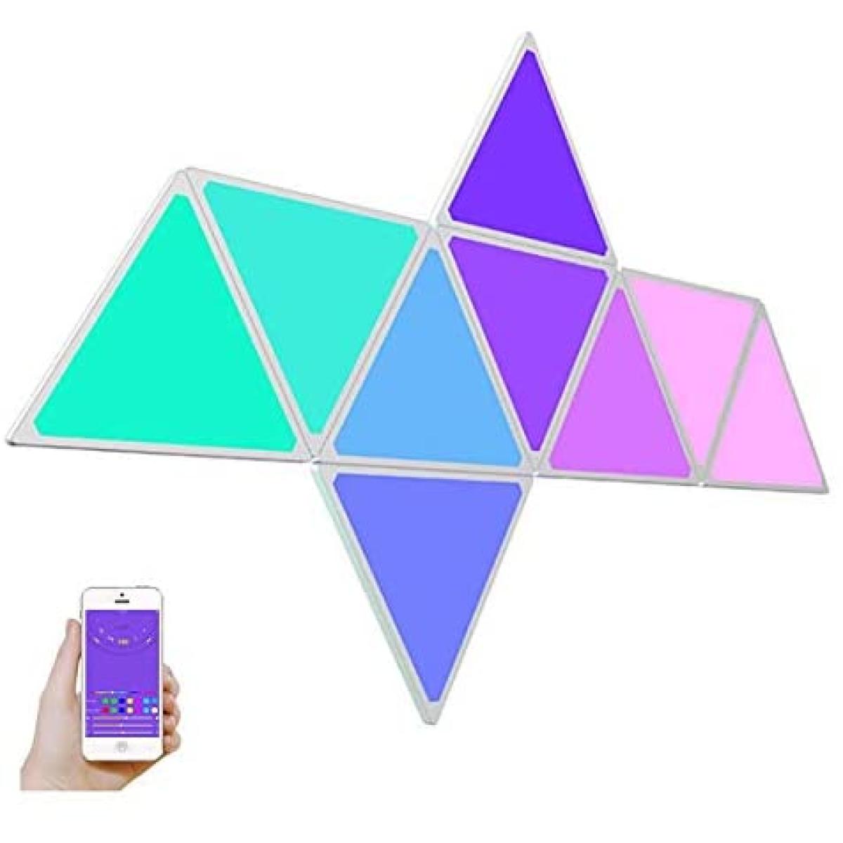 Triangle RGB MultiColor Wall Led Light, Usb Power Supply App Controlled , (6 Pack)