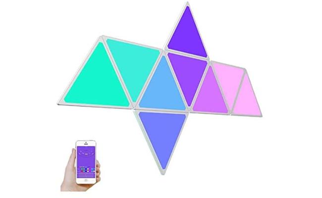 Triangle RGB MultiColor Wall Led Light, Usb Power Supply App Controlled , (6 Pack)