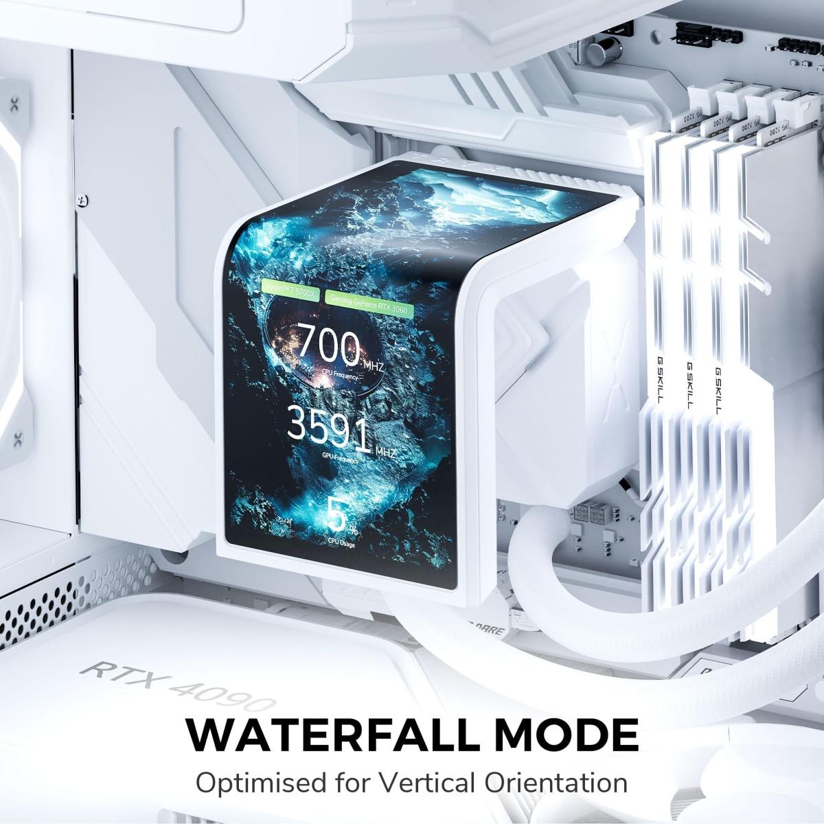 TRYX Panorama SE 360 (White) ARGB High- Preformance AIO CPU Liquid Cooler, 6.67