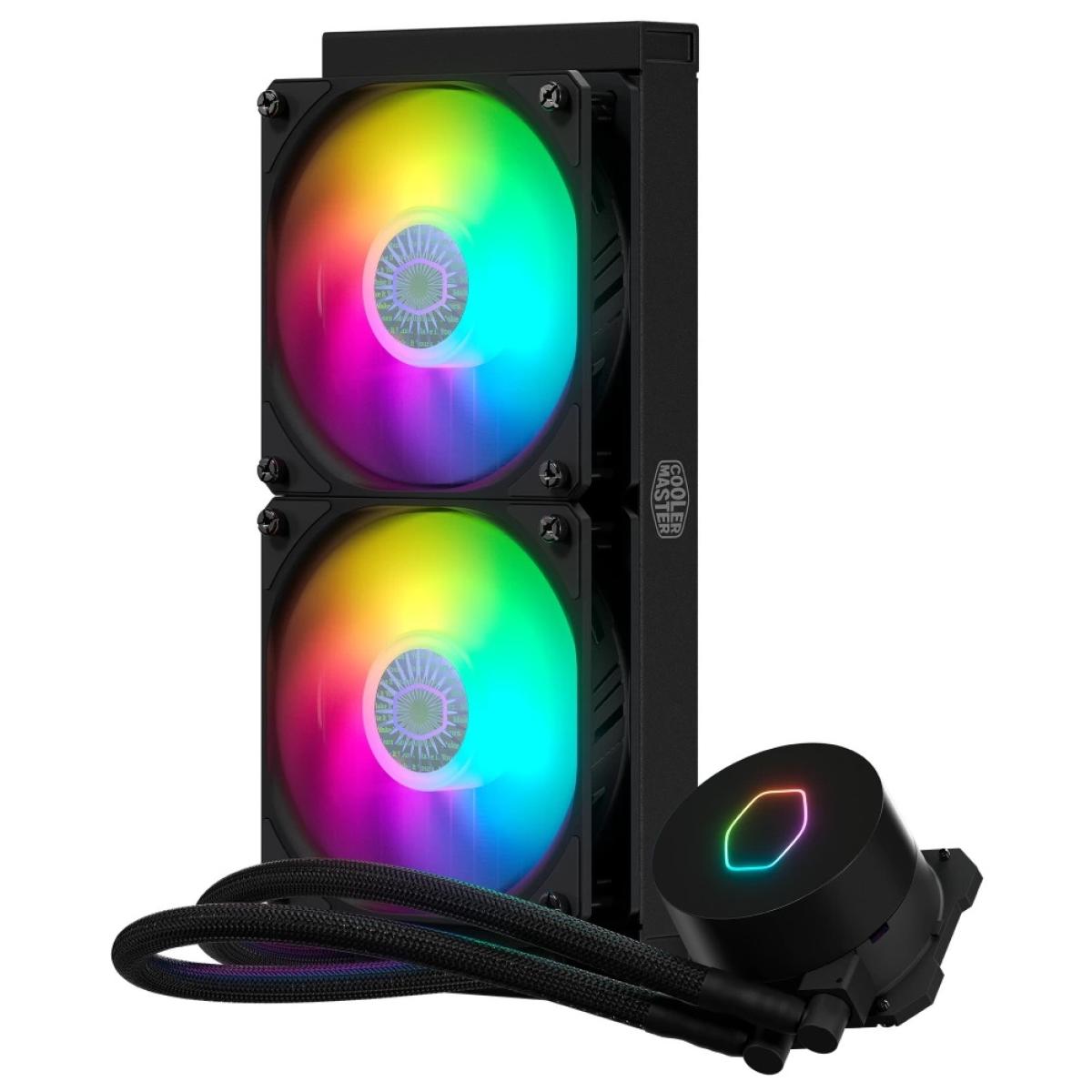 Cooler Master MASTERLIQUID ML240L ARGB V2 CPU Liquid Cooler,Dual Chamber Pump,Dual SickleFlow 120 ARGB Fans,LGA1700 Support