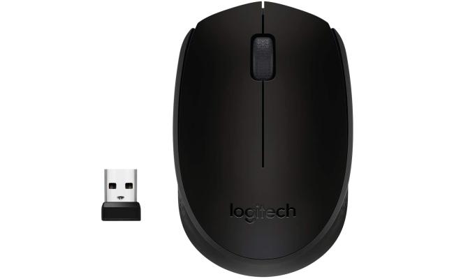 Logitech M170 Wireless Mouse, 2.4 GHz with USB Mini Receiver, Optical Tracking, 12-Months Battery Life - Black