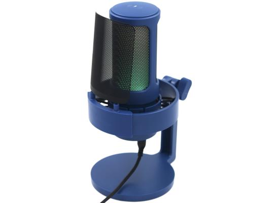 Fifine Ampligame A8W Usb Mic With Controllable Rgb, Live Monitoring, Input Dial, Pop Filter For Streaming (Blue)