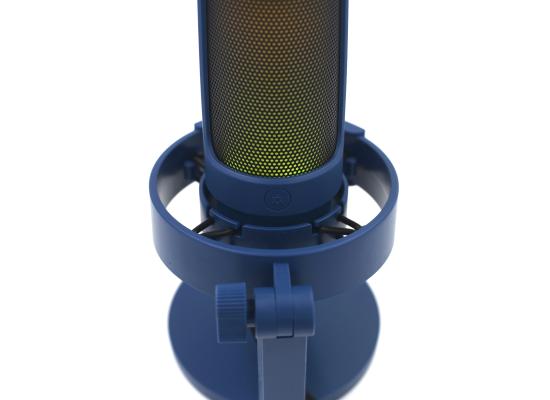 Fifine Ampligame A8W Usb Mic With Controllable Rgb, Live Monitoring, Input Dial, Pop Filter For Streaming (Blue)