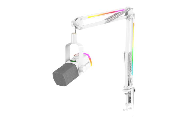 FIFINE AmpliGame AM8PROT USB/XLR Dynamic Microphone Kit with RGB Boom Arm Stand - White FIFINE AmpliGame AM8PROT USB/XLR Dynamic Microphone Kit with RGB Boom Arm Stand - White