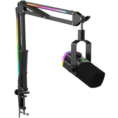 FIFINE AmpliGame AM8PROT USB/XLR Dynamic Microphone Kit with RGB Boom Arm Stand - Black