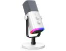 Fifine Ampligame AM8W Rgb Usb/xlr Dynamic Mic With Touch-mute, I/o Controls, Live Monitoring For Streaming (White)
