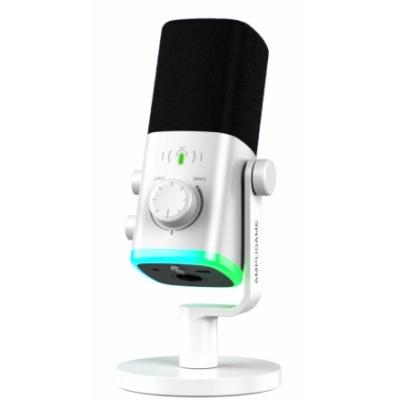 FIFINE AmpliGame AM9 USB/XLR Dynamic Microphone with RGB - White