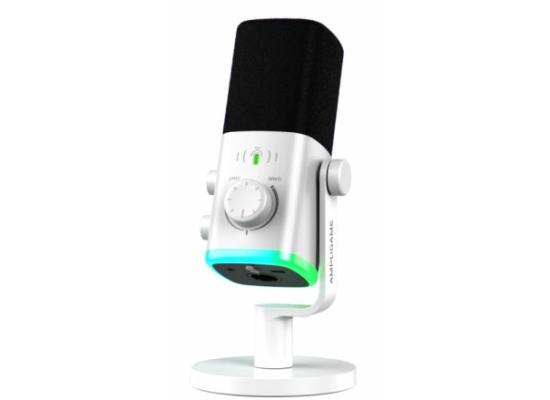 FIFINE AmpliGame AM9 USB/XLR Dynamic Microphone with RGB - White