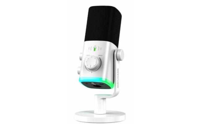 FIFINE AmpliGame AM9 USB/XLR Dynamic Microphone with RGB - White