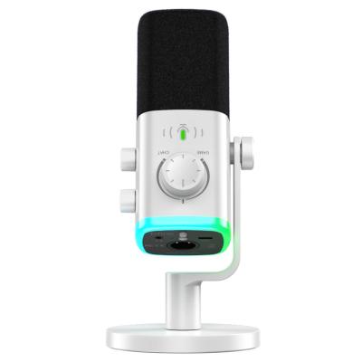 FIFINE AmpliGame AM9 USB/XLR Dynamic Microphone with RGB - White