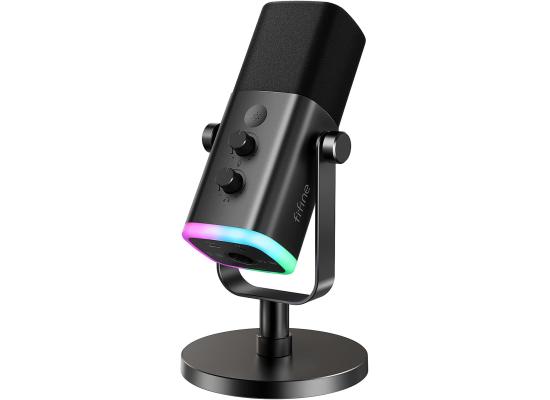 Fifine Ampligame AM8 Rgb Usb/xlr Dynamic Mic With Touch-mute, I/o Controls, Live Monitoring For Streaming
