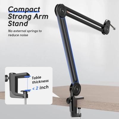 FIFINE BM63 Microphone Boom Arm Stand, With built-in cable management - Black.