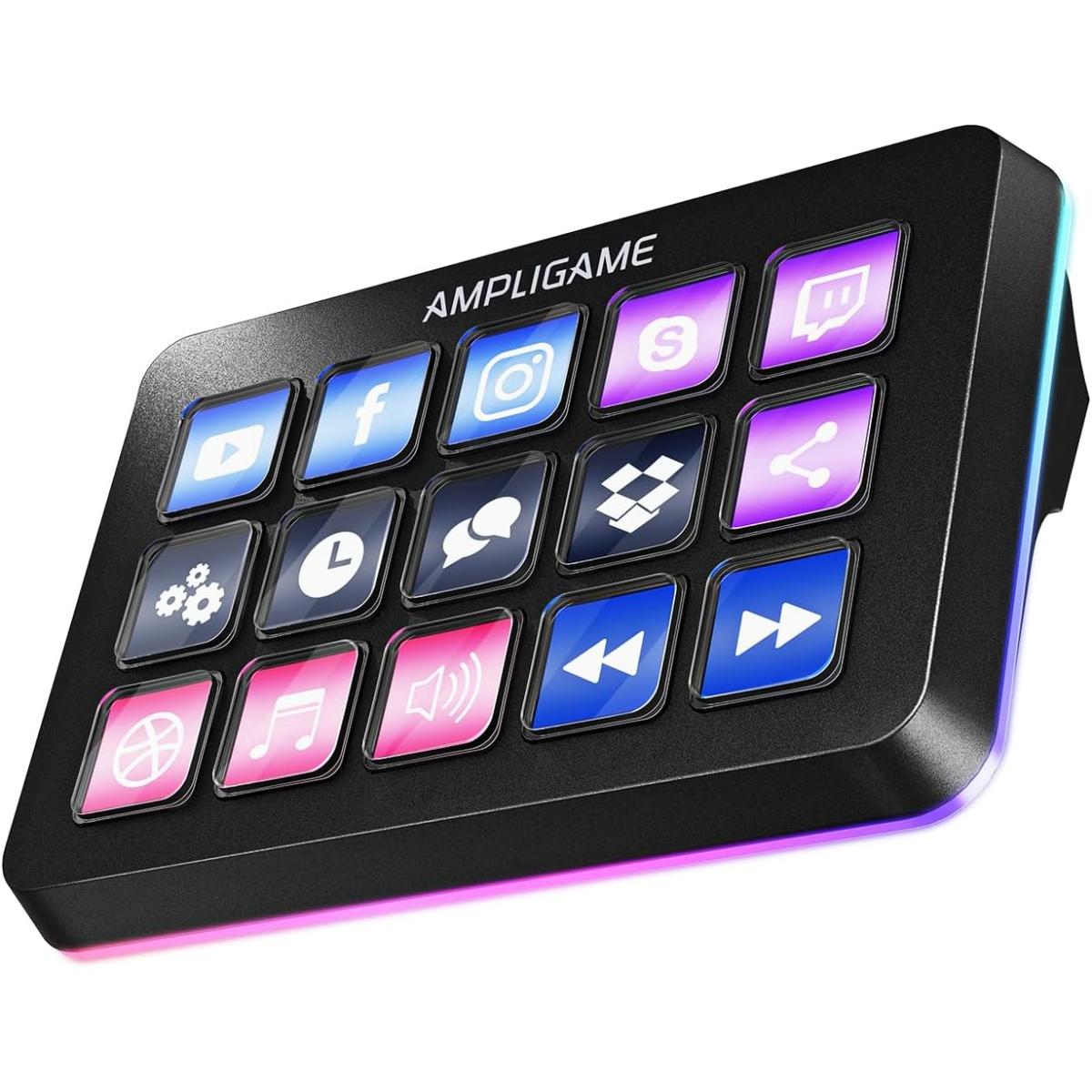 Fifine Ampligame D6 Control Pad With 15 Customized Keys And Software For Streaming, Gaming, Video Editing, Office Workflow