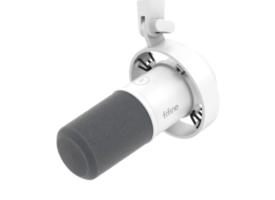FIFINE K688 USB/XLR Dynamic Mic with Shock Mount, Touch-Mute, Headphone Jack, I/O Controls for Podcasting - Black