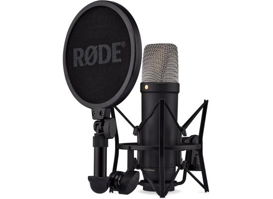 RØDE NT1 5th Generation Large-diaphragm Studio Condenser Microphone with XLR and USB Outputs, Shock Mount and Pop Filter for Music Production, Vocal Recording and Podcasting (Black)