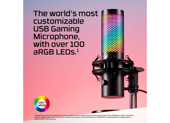 HyperX QuadCast 2 S - USB Best in-class Audio Quality, RGB Performance Black Microphone For Gaming, Streaming, Podcasting, Versatile Multifunction Knob, 4 Selectable Polar Patterns