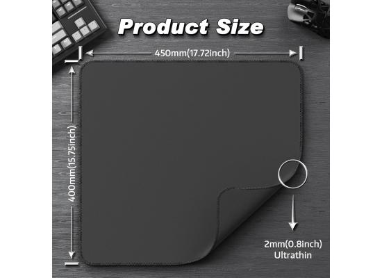 ATTACK SHARK CM02 Gaming Mouse Pad for Esports Speed Large Mouse mats for Desk Waterproof Surface Stitched Edges and Anti-Slip Rubber Base Size L Laminate 17.72” x 15.75” x 0.16” Black
