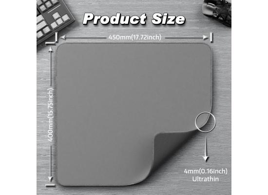 ATTACK SHARK CM02 Gaming Mouse Pad for Esports Speed Large Mouse mats for Desk Waterproof Surface Stitched Edges and Anti-Slip Rubber Base Size L Laminate 17.72” x 15.75” x 0.16” Grey