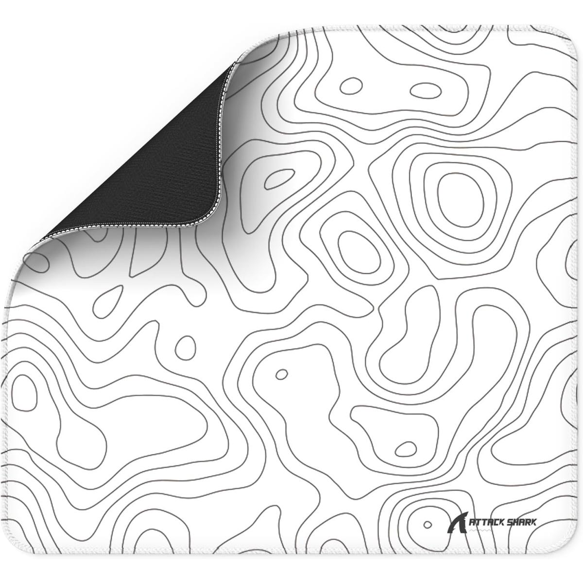 ATTACK SHARK CM02 Gaming Mouse Pad for Esports Speed Large Mouse mats for Desk Wat0erproof Surface Stitched Edges and Anti-Slip Rubber Base Size L Laminate 17.72” x 15.75” x 0.16” White