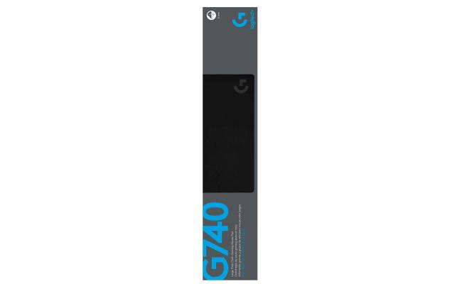 Logitech G740 Large Cloth Mouse Pad, Thick Pad, Stable Rubber Base, Ideal Friction For Low-DPI Gaming (460X400X5mm) - Black