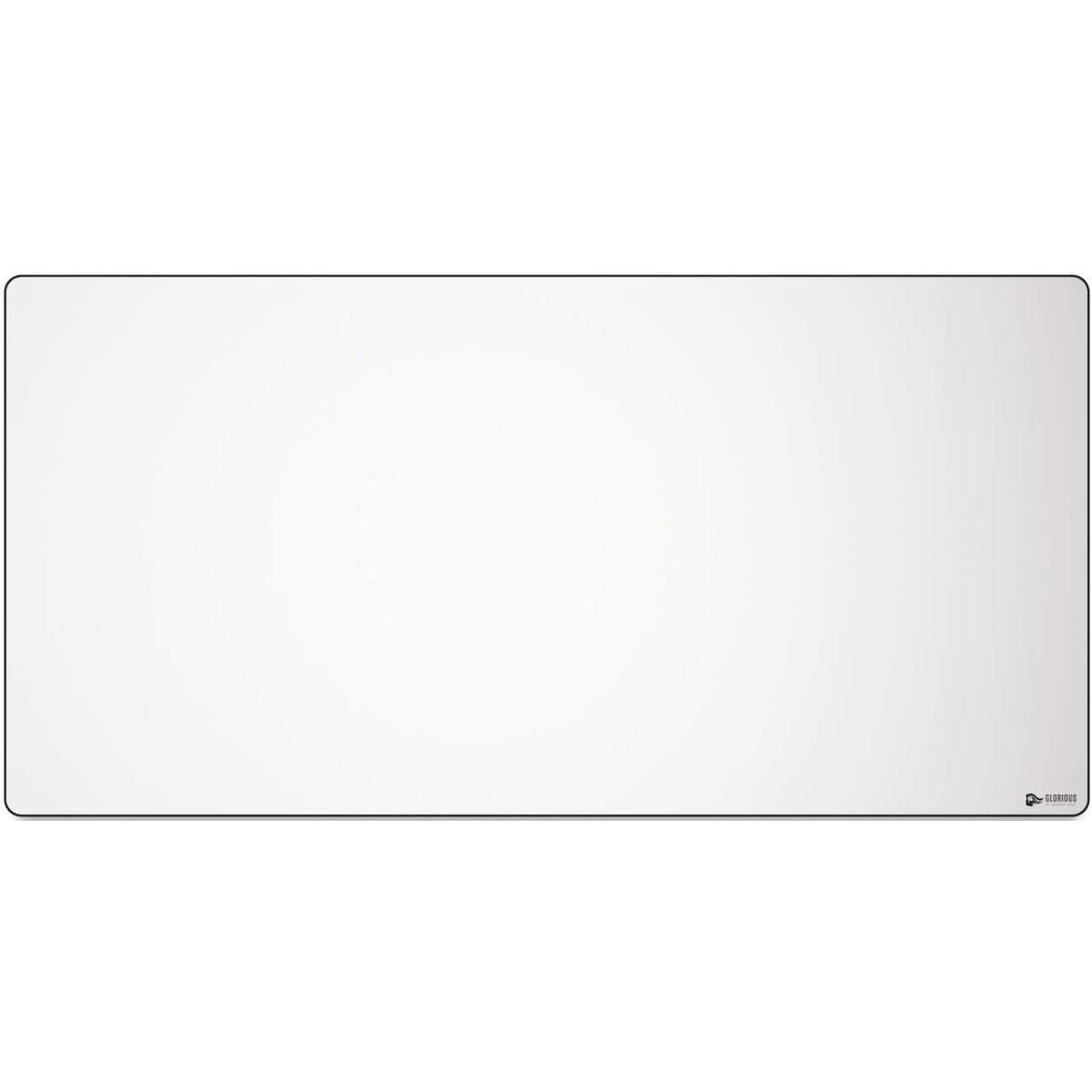 Glorious 3XL Extended Gaming White Smooth Cloth & Anti-Slip Rubber Base Mouse pad, Stitched Edges | 122x61x3mm - White