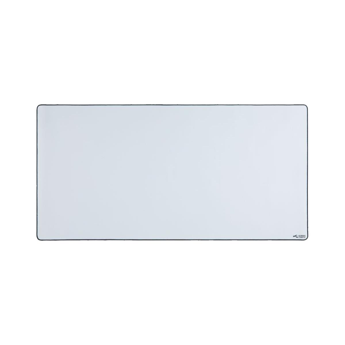Glorious XXL Extended Gaming White Smooth Cloth & Anti-Slip Rubber Base Mouse pad, Stitched Edges | 46 x 91 cm