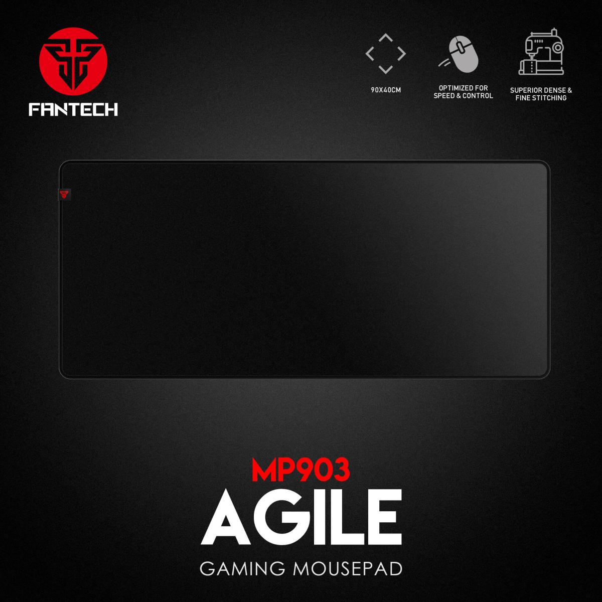 Fantech Agile Mp903 Black Professional Large Gaming Mouse Pad, Water-Resistant SPEEDSILK Surface & dynamic friction (900*400*3mm)