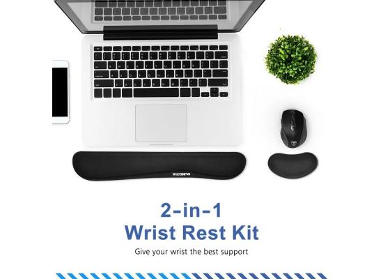 VICTSING Memory Foam Set 2in1 (Keyboard & Mouse) Durable & Comfortable Wrist Rest Pads