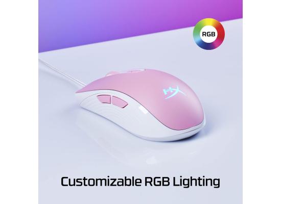 HyperX Pulsefire Core (White-Pink) 6200 DPI With 7 Programmable Buttons - RGB Gaming Mouse