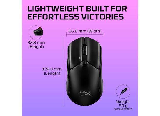 HyperX Pulsefire Haste 2 Core Wireless (2.4GHz / Bluetooth) Lightweight (70g) RGB Gaming Mouse,12K DPI, Up to 100 Hours AA Battery - For PC/PS5/Xbox Series X