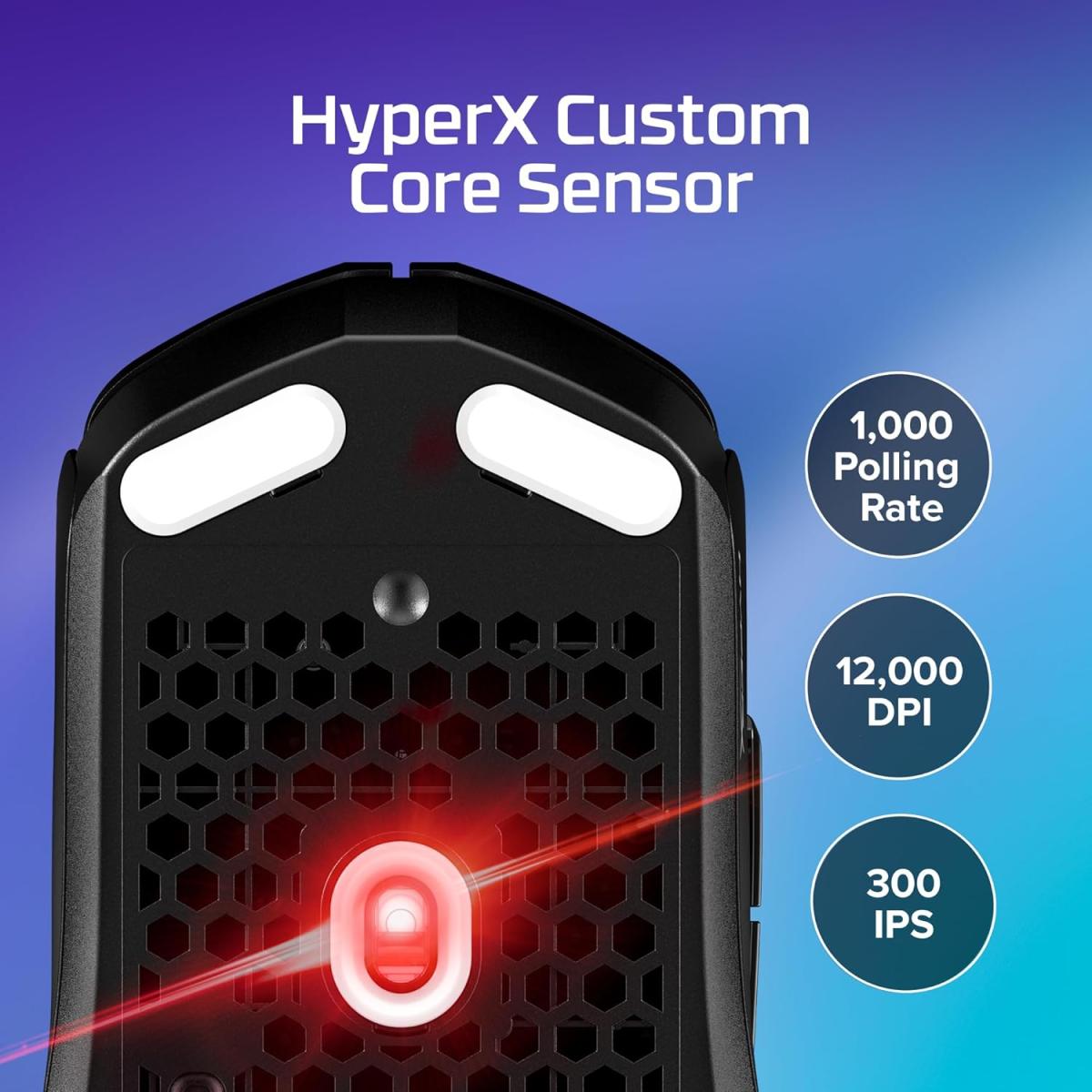 HyperX Pulsefire Haste 2 Core Wireless (2.4GHz / Bluetooth) Lightweight (70g) RGB Gaming Mouse,12K DPI, Up to 100 Hours AA Battery - For PC/PS5/Xbox Series X