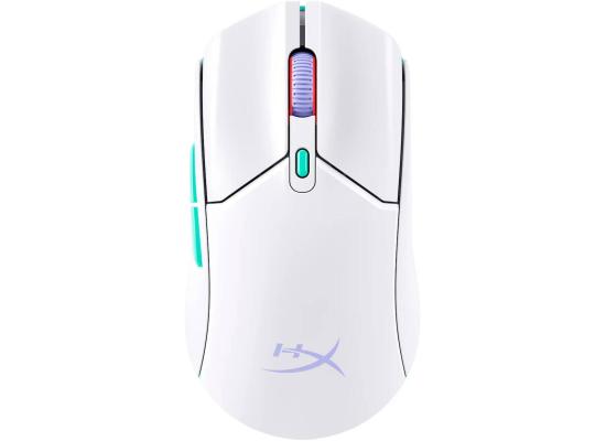 HyperX Pulsefire Haste 2 Core Wireless (2.4GHz / Bluetooth) Lightweight (70g) RGB Gaming Mouse,12K DPI, Up to 100 Hours AA Battery - For PC/PS5/Xbox Series X - White