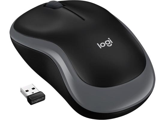 Logitech M185 Wireless Mouse - Swift Grey, advanced 2.4 GHz wireless connectivity, 910-002235.