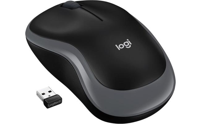 Logitech M185 Wireless Mouse - Swift Grey, advanced 2.4 GHz wireless connectivity, 910-002235.